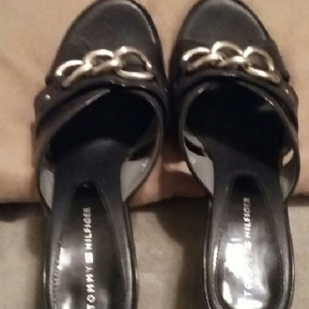 Tommy Hilfiger Strapless Leather Heels